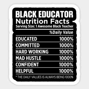 Black Educator Nutrition Sticker